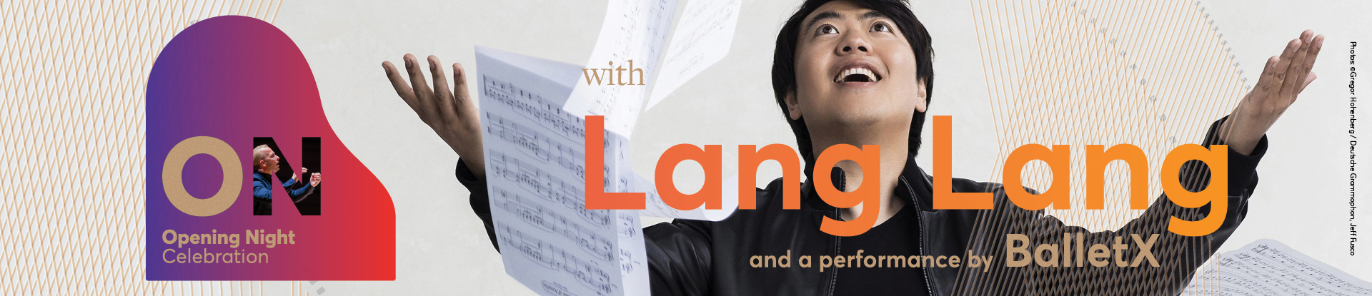 Opening Night Banner featuring imagery of Yannick and Lang Lang